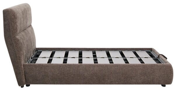 Kave Home Hnědá dvoulůžková postel Dafra 160 x 200 cm s úložným prostorem