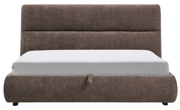 Kave Home Hnědá dvoulůžková postel Dafra 180 x 200 cm s úložným prostorem