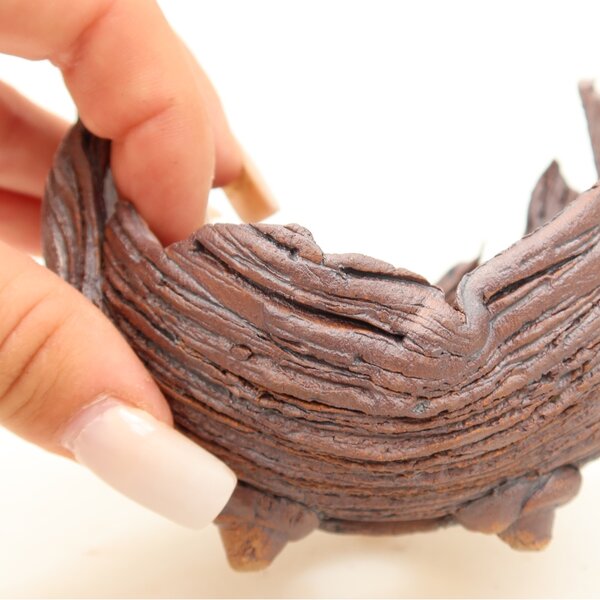 E-bonsai Keramická Skořápka 9,5 x 8,5 x 8 cm hnědá