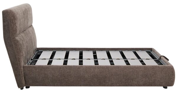 Kave Home Hnědá dvoulůžková postel Dafra 180 x 200 cm s úložným prostorem