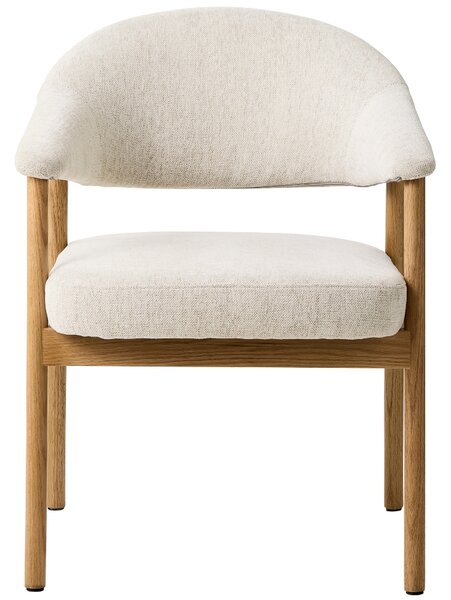 Unique Furniture Krémově bílá jídelní židle Elk s dubovou podnoží