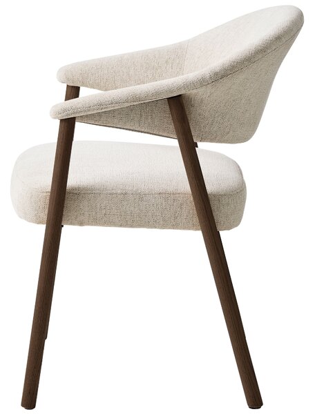 -25 % Dny MOMENTI– Unique Furniture Krémově bílá jídelní židle Elk s tmavou dubovou podnoží