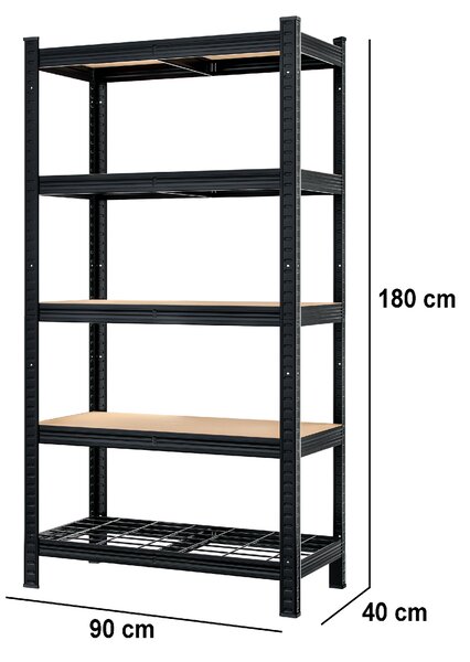 Deuba Regál Premium 180x90x40 cm - černý