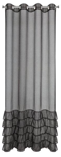 ZÁCLONA NA KROUŽČÍCH CARLI 140X250 CM ČERNÁ