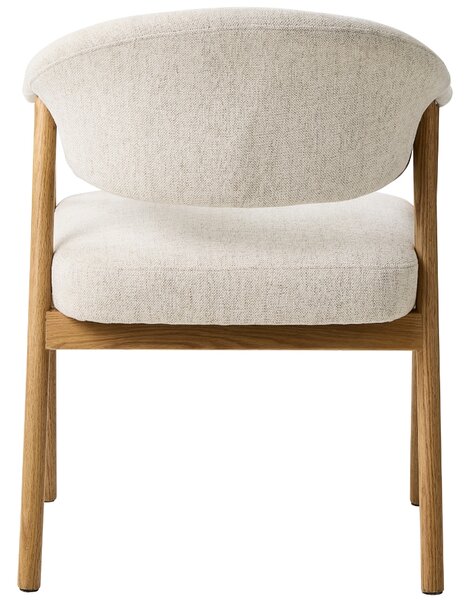 Unique Furniture Krémově bílá jídelní židle Elk s dubovou podnoží