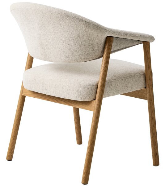 Unique Furniture Krémově bílá jídelní židle Elk s dubovou podnoží