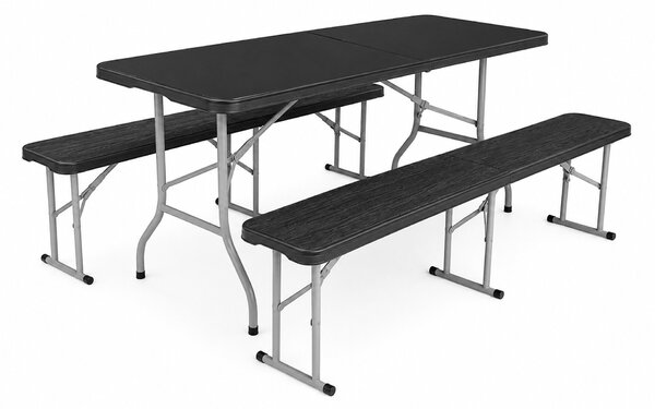 Aga Plastový skládací pivní set Černý