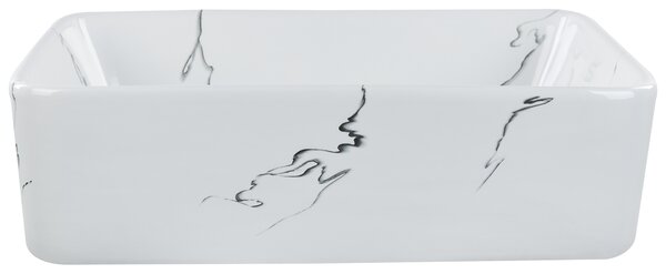 Umyvadlo na desku HOPI 49 x 38 cm Keramika Bílý mramor