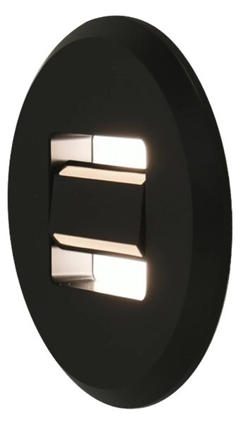 MEGAMAN LED podhledové svítidlo Tina, černé, Ø 9 cm, otočné, Černá, Obývací pokoj / jídelna, Plast, Moderní
