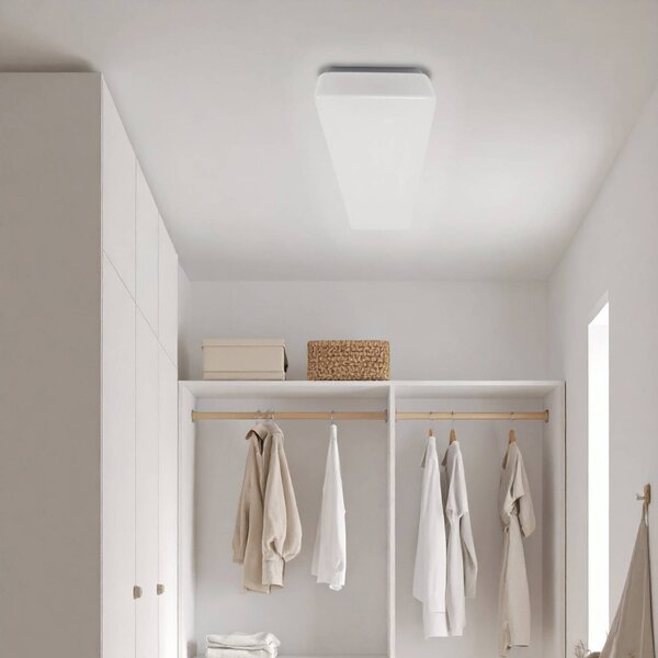 MEGAMAN LED stropní svítidlo Bruno, 117 cm, 56 W, IP44, bílé, Bílá / opál, Koupelna, Plast, Moderní
