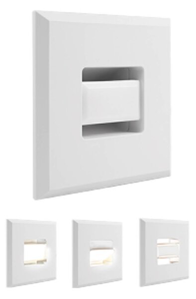 MEGAMAN LED podhledové svítidlo Tina, bílé, délka 9 cm, otočné, Bílá / opál, Obývací pokoj / jídelna, Plast, Moderní