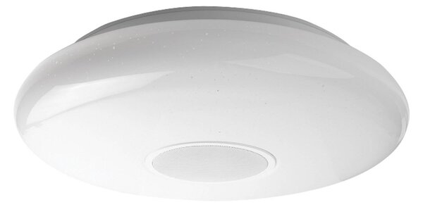 MEGAMAN LED stropní svítidlo Matter Muse, bílé, RGBW, IP54, chytré, stmívatelný, Bílá / opál, Obývací pokoj / jídelna, Plast, Moderní