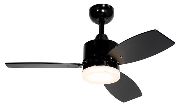 Venkovní stropní ventilátor černý 91,3 cm vč. LED stmívatelný s dálkovým ovládáním IP44 - Toledo