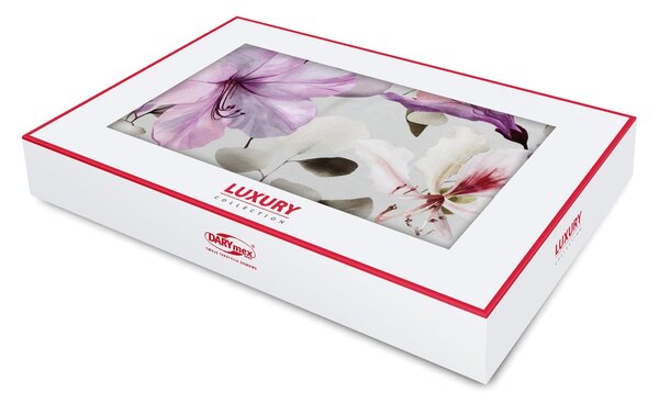 SATÉNOVÉ POVLEČENÍ LUXURY NORA 200X220 CM, 2KS 70X80 CM KVĚTY
