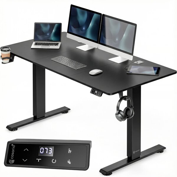 Deuba Výškově nastavitelný stůl 160x75x117 cm - černý