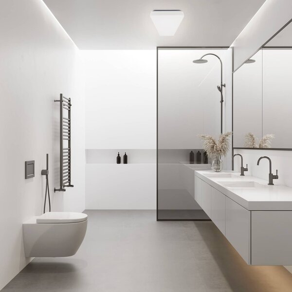 MEGAMAN LED stropní svítidlo Bruno, 60 cm, 23 W, IP44, bílé, Bílá / opál, Koupelna, Plast, Moderní