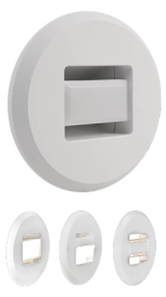 MEGAMAN LED podhledové svítidlo Tina, bílé, Ø 9 cm, otočné, Bílá / opál, Obývací pokoj / jídelna, Plast, Moderní