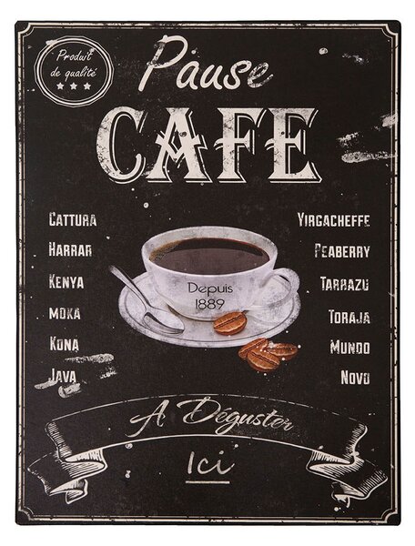 Antic Line Plechová cedule pauza na kávu