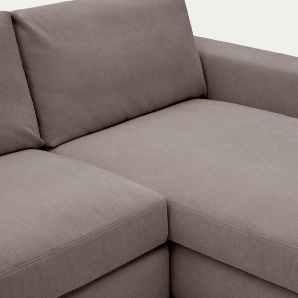 Kave Home Tmavě hnědá modulární rohová pohovka Alea 340 cm, pravá