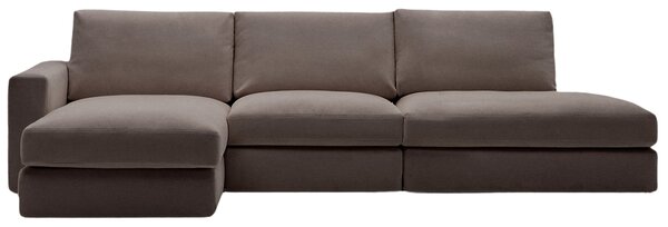 Kave Home Tmavě hnědá modulární rohová pohovka Alea 340 cm, levá