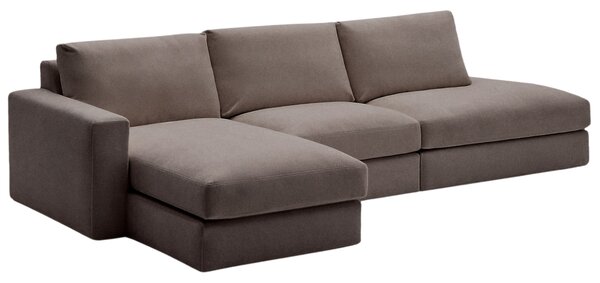 Kave Home Tmavě hnědá modulární rohová pohovka Alea 340 cm, levá