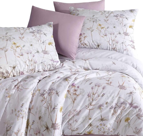 SATÉNOVÉ POVLEČENÍ LUXURY VESSAN 200X220 CM, 2KS 70X80 CM KVĚTY