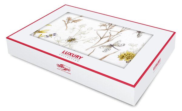 SATÉNOVÉ POVLEČENÍ LUXURY VESSAN 200X220 CM, 2KS 70X80 CM KVĚTY