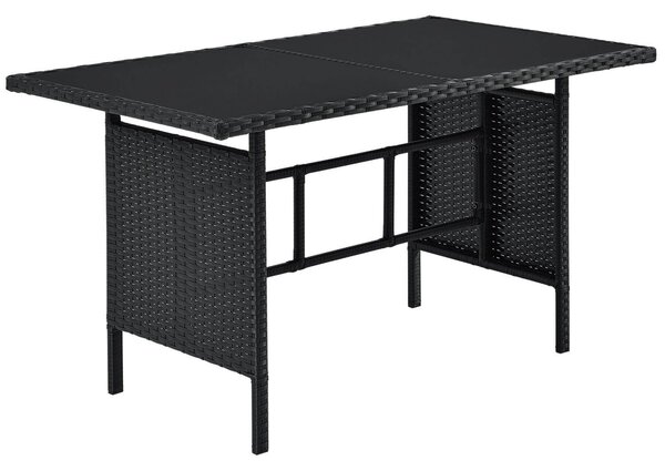 Juskys Zahradní ratanový set Manacor - černý/krémové podušky