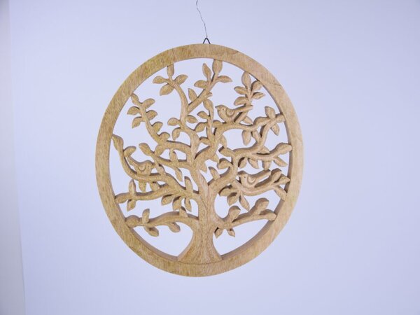 Ego dekor Dekorace strom v kruhu z mangového dřeva přírodní 30 x 2 cm