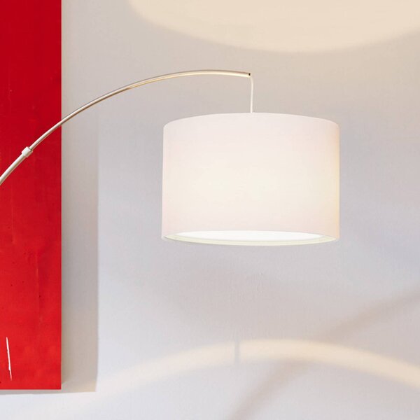 Brilliant Stojací lampa Clarie, bílá, barva železa, 180 cm, látka/kov, Hliník / šedá / zinek, Obývací pokoj / jídelna, kov, Moderní