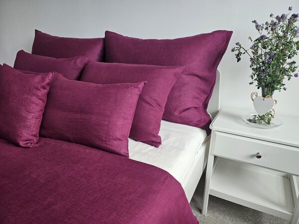 Nelly LEN Super soft - fuchsiový povlak na polštář Rozměr: 70/90 CM ZIP
