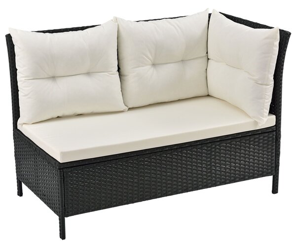 Juskys Zahradní ratanový set Manacor - černý/krémové podušky