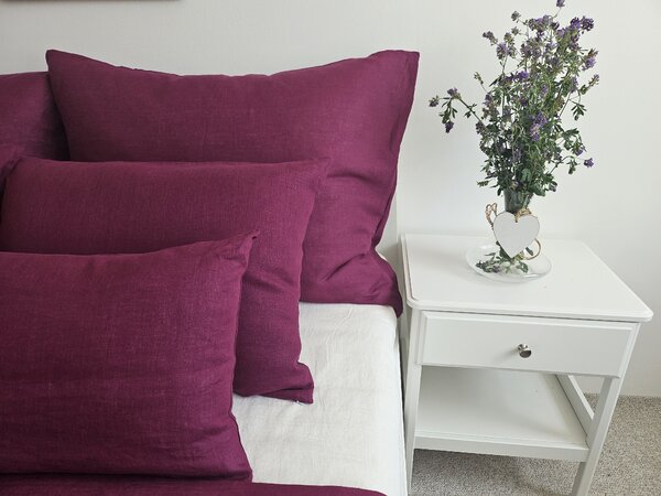 Nelly LEN Super soft - fuchsiový povlak na polštář Rozměr: 70/90 CM ZIP