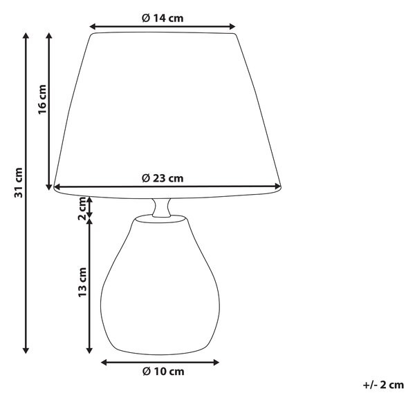 Sada 2 stolních lamp ARWADITO Keramika Krémově bílá