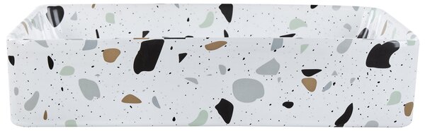 Umyvadlo na desku NULES 51 x 34 cm Keramika Bílé terrazzo