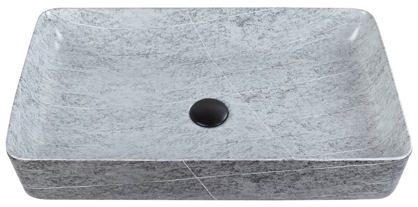 Umyvadlo na desku ARTAJ 61 x 35 cm Keramika Šedý betonový efekt