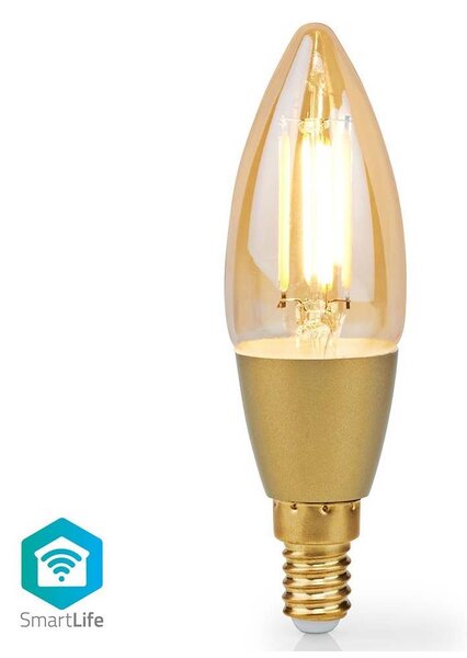 Nedis WIFILRF10C37 - LED Stmívatelná žárovka E14/4,9W/230V 1800-3000K Wi-Fi Tuya