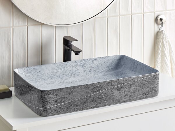 Umyvadlo na desku ARTAJ 61 x 35 cm Keramika Šedý betonový efekt