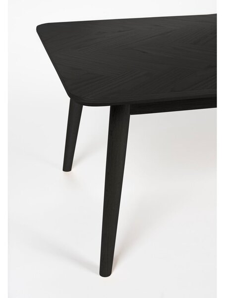 Černý konferenční stolek s deskou v dubovém dekoru 60x120 cm Fabio – White Label