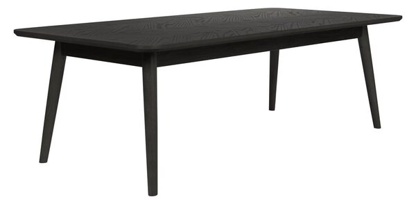 Černý konferenční stolek s deskou v dubovém dekoru 60x120 cm Fabio – White Label