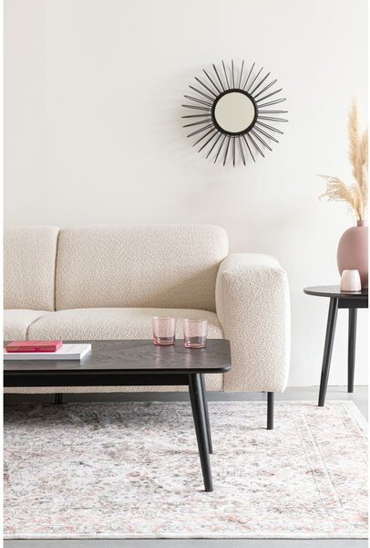 Černý konferenční stolek s deskou v dubovém dekoru 60x120 cm Fabio – White Label