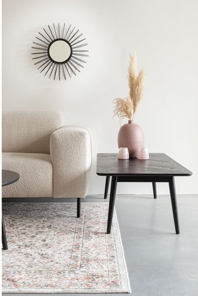 Černý konferenční stolek s deskou v dubovém dekoru 60x120 cm Fabio – White Label