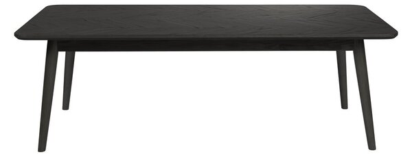 Černý konferenční stolek s deskou v dubovém dekoru 60x120 cm Fabio – White Label