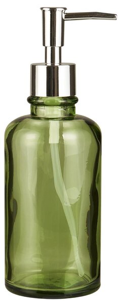 IB Laursen Dávkovač mýdla ze zeleného skla se stříbrnou pumpičkou