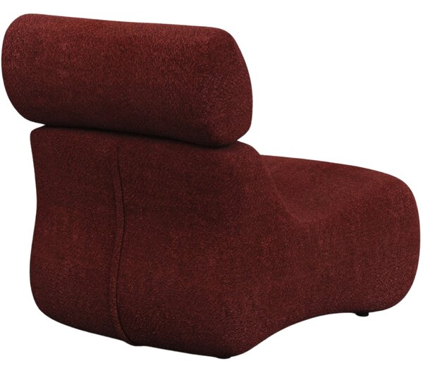 LÉTO -15% Kave Home Bordově červené bouclé křeslo Club