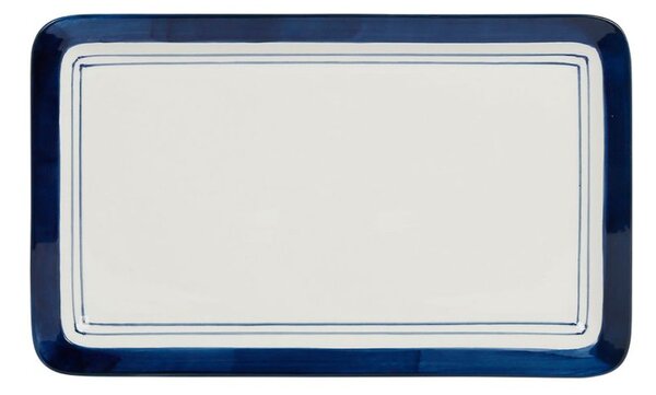 Cote Table Porcelánový tác s modrý okrajem 33x20cm