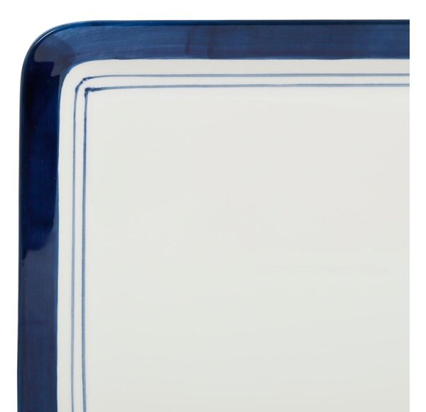 Cote Table Porcelánový tác s modrý okrajem 33x20cm