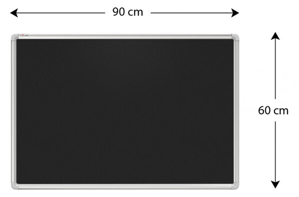 Allboards, Textilní nástěnka 90x60 cm (černá), TF96BK