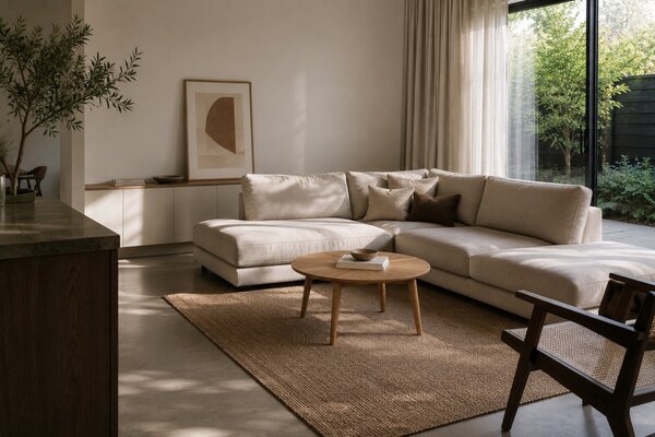 White Label Dubový konferenční stolek FABIO 80 cm