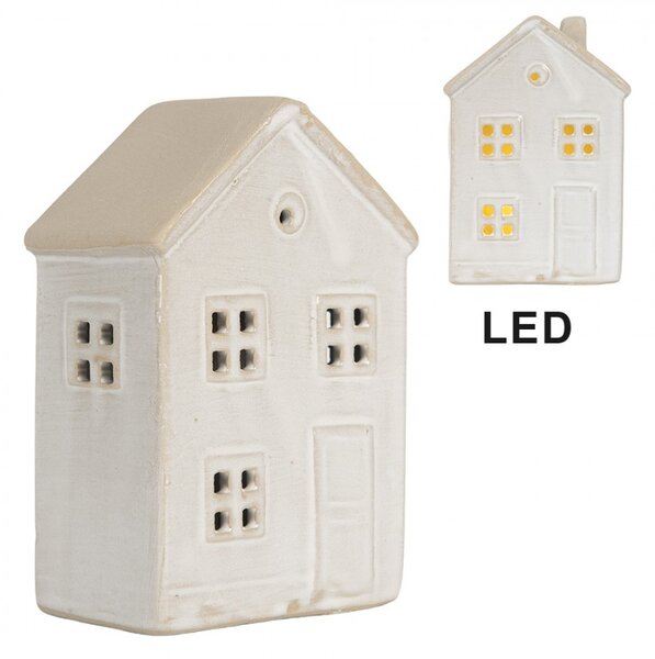 Keramický domeček Led svítící 8x5x12 cm